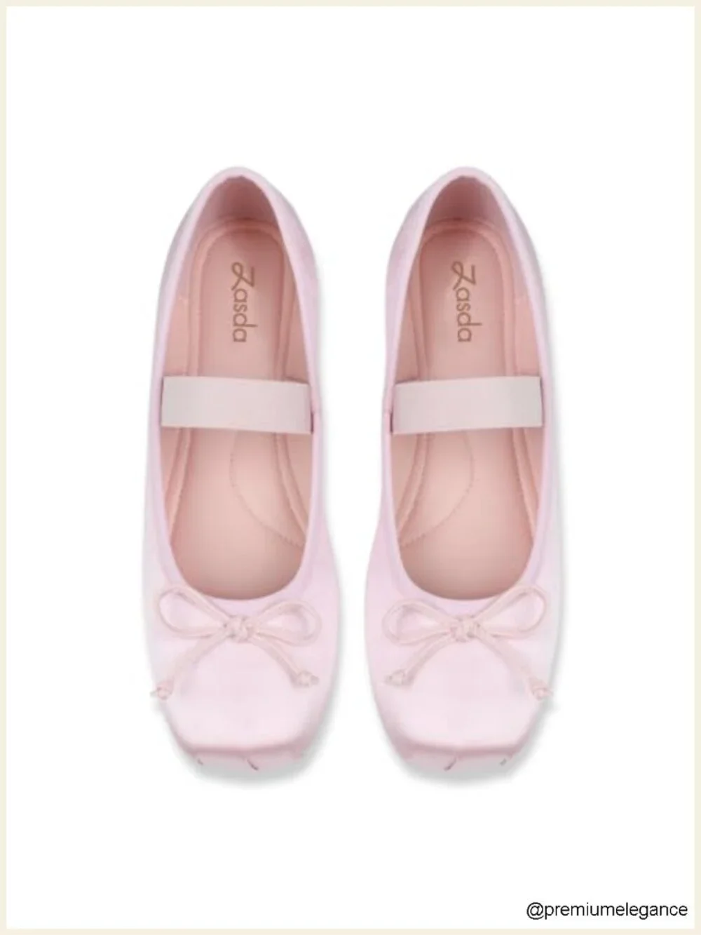 Women's Square Toe Bow Ballet Flats Slip-On Comfortable Work Shoes